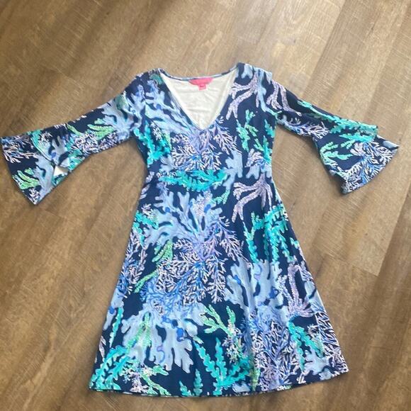 Lilly Pulitzer Raina Dress Indigo Swish & Stay Dress Sz S - Picture 5 of 11